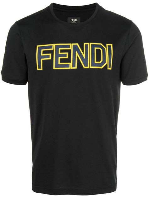 fendi text logo tee|Fendi logo t shirt women.